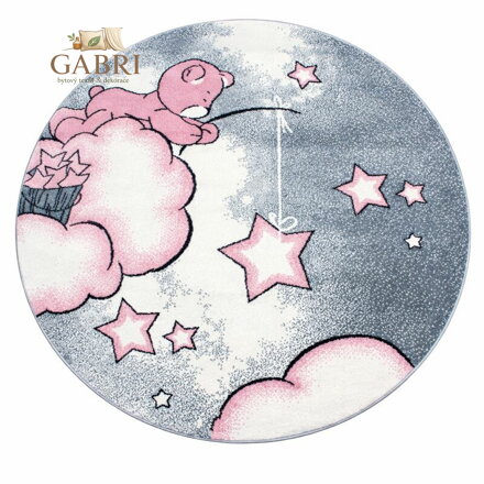 Dětský kusový koberec Kids 580 pink kruh