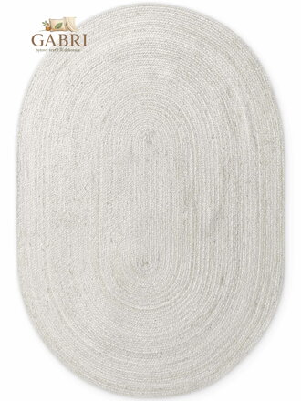 Kusový koberec Jute Braided 106321 White ovál