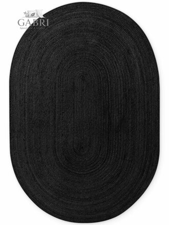 Kusový koberec Jute Braided 106322 Black ovál
