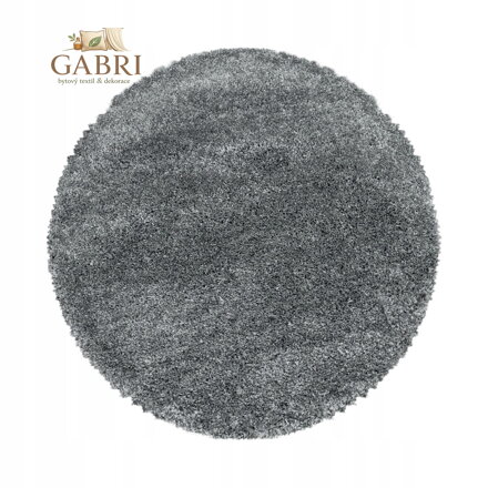 Kusový koberec Fluffy Shaggy 3500 light grey kruh