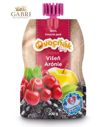 Pyré jablko višeň aronie 200g Ovocňák bez lepku 1181