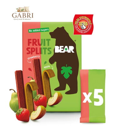 Bear splits jahoda a jablko 5x20g bez lepku 5377