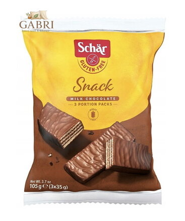 Oplatky Snack v mléčné čokoládě 105g Schar bez lepku 5253