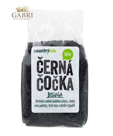 Čočka černá beluga BIO 500g Countrylife 6191