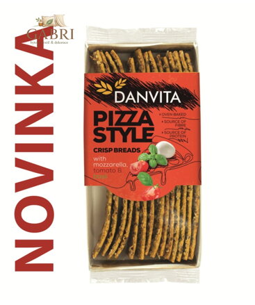 Pšeničný křehký chléb PIZZA se sýrem, mozzarellou, rajčaty a bazalkou 130g Danvita 6267