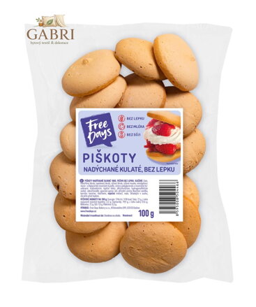 Piškoty nadýchané kulaté 100g Free days bez lepku 6281