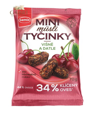 Mini musli tyčinky višně, datle 70g Semix bez lepku 1449