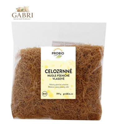 Těstoviny pšeničné vlasové nudle celozrnné BIO 300g Probio 2634