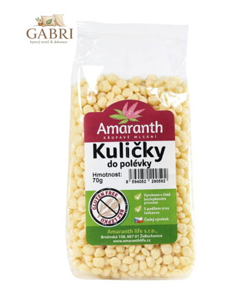 Kuličky do polévky 70g Amaranth bez lepku 142