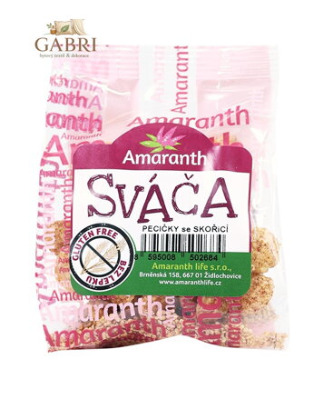 Sváča pecičky skořice 25g Amaranth bez lepku 190