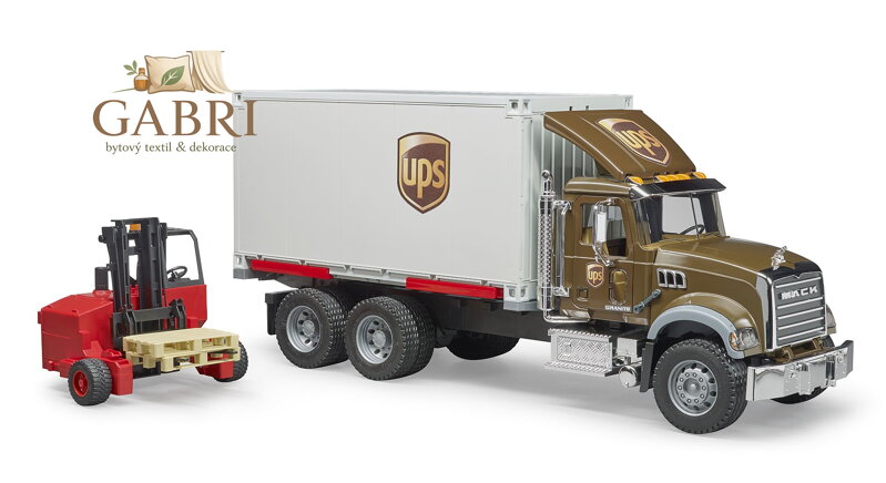 Bruder Nákladní auto Mack UPS s vysokozdvižným vozíkem