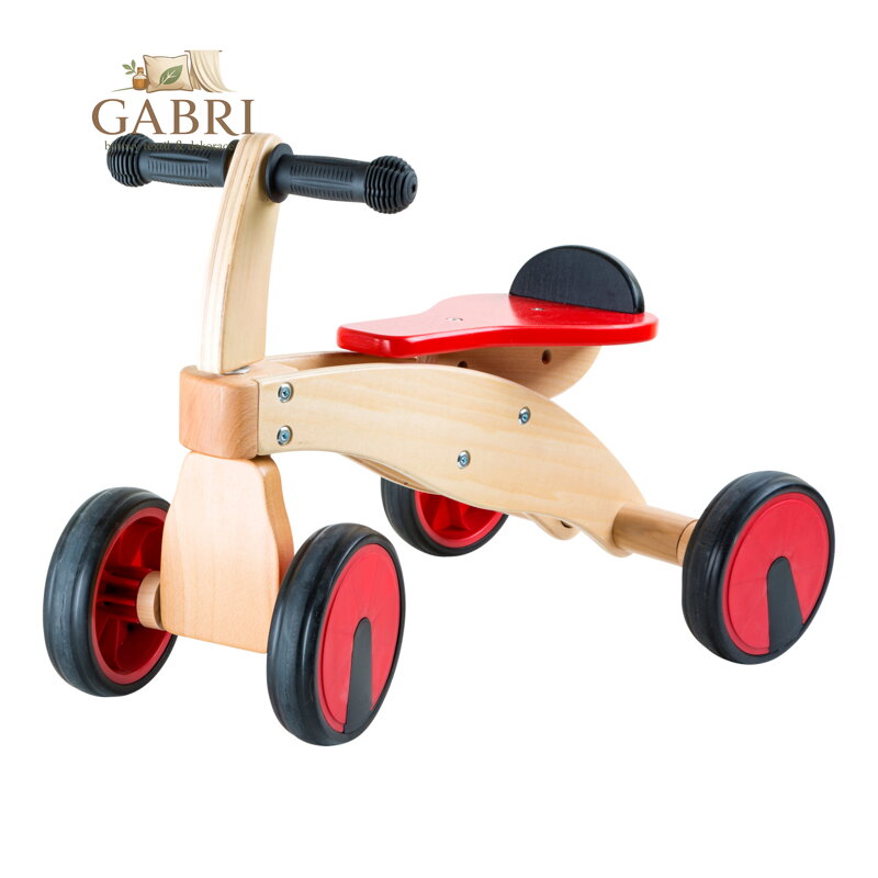 small foot Dřevěné odrážedlo závodník červené