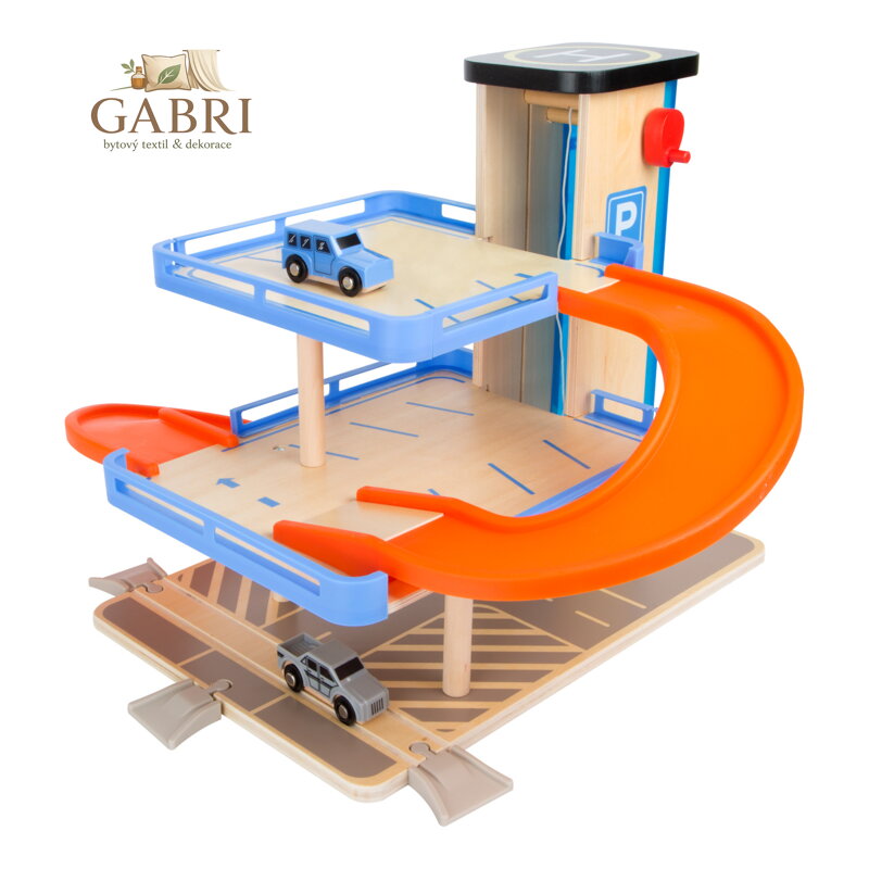 Small Foot Dřevěná patrová garáž s výtahem - poškozený obal