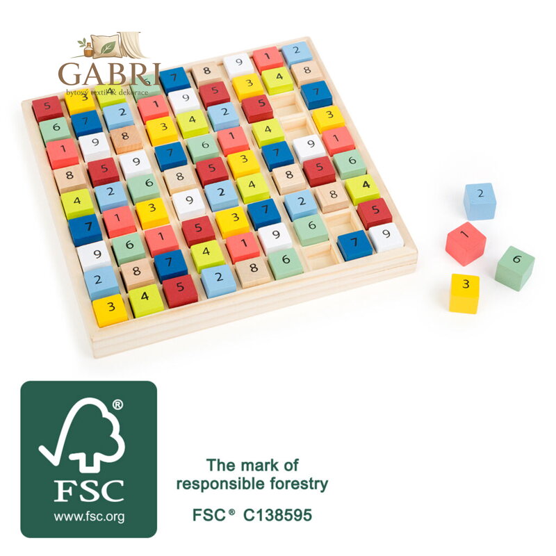 small foot Dřevěné sudoku barevné kostičky