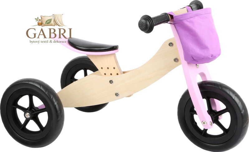 small foot Dřevěné odrážedlo Maxi 2 v 1 růžové