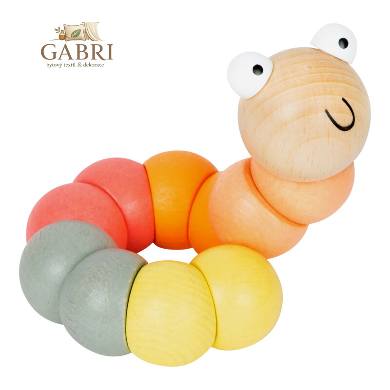 small foot Motorická hračka housenka 1ks růžová