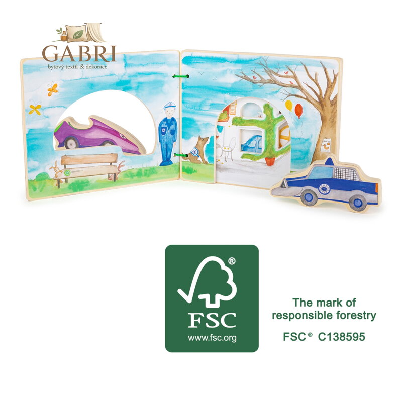 small foot Dřevěná knížka policie