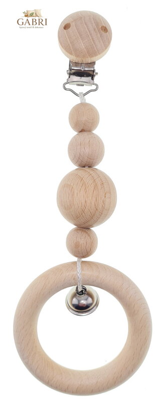 Hess Řetízek na kočárek s rolničkou přírodní krátký