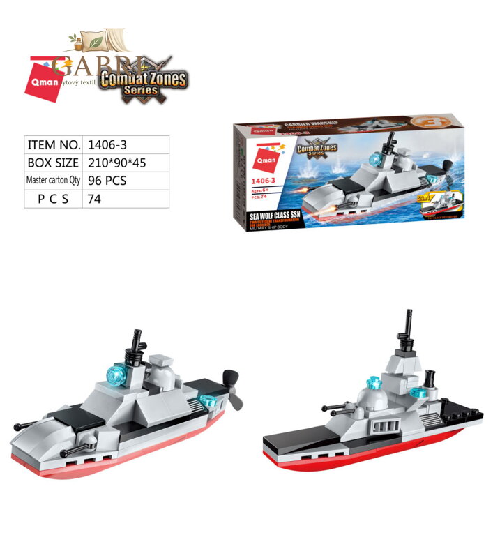 Qman Aircraft Carrier 1406-3 Loď Sea Wolf Class SSN 2v1