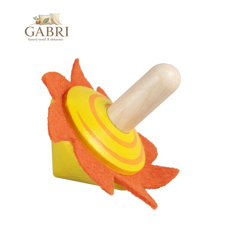 Detoa Dřevěná káča s plstí Sluníčko