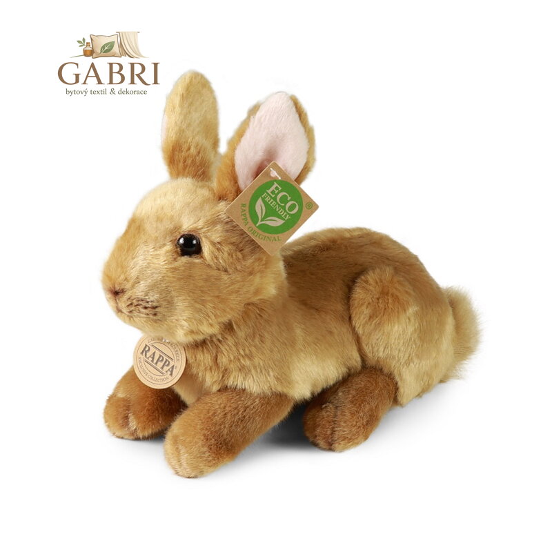 Rappa Plyšový králík hnědý ležící 23 cm ECO-FRIENDLY