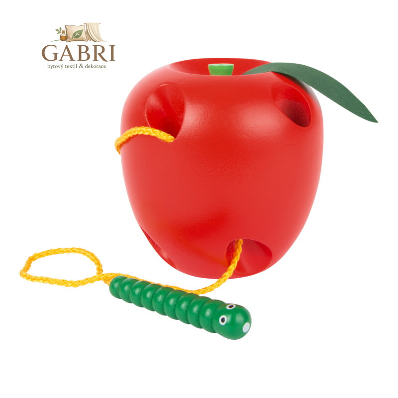 small foot Dřevěná hra na provlékání jablko