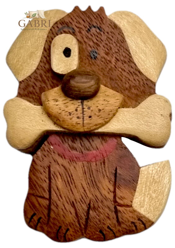 2Kids Toys Dřevěná magnetka velká Pes s kostí