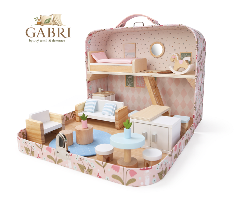 2Kids Toys Domeček pro panenky v kufříku Obývací pokoj