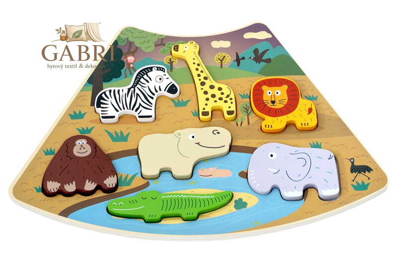2Kids Toys Dřevěné puzzle Safari propojitelné