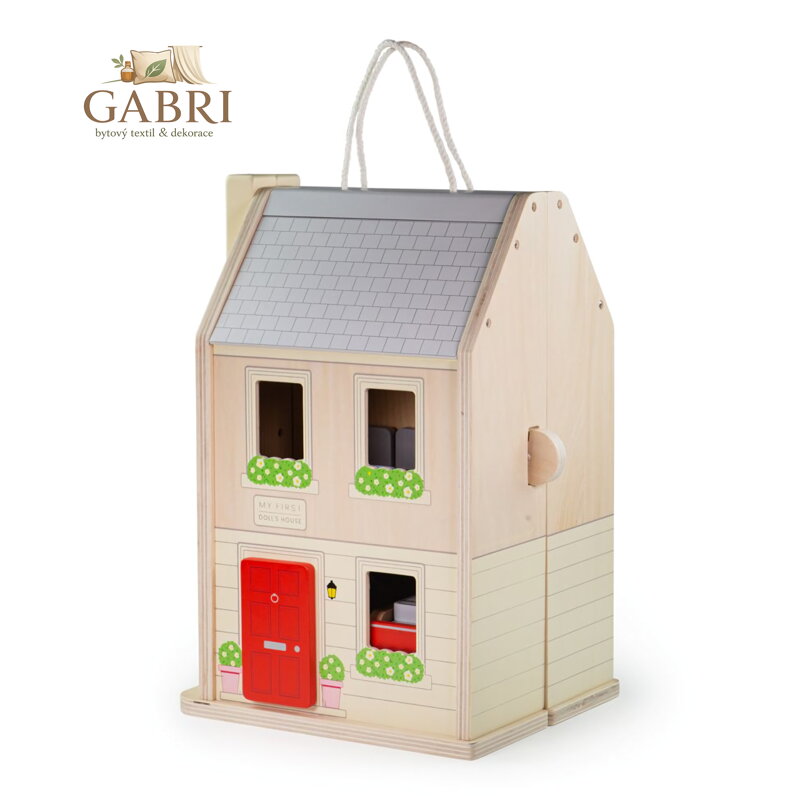 Bigjigs Toys Rozkládací domeček s příslušenstvím