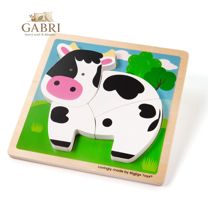 Bigjigs Toys Vkládací puzzle Kravička