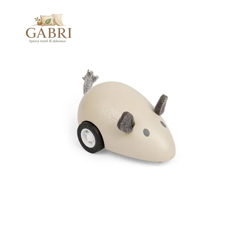 Bigjigs Toys Dřevěné natahovací zvířátko 1 ks Myš šedá