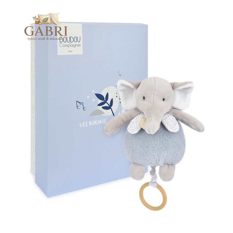Doudou Plyšový slon hrající melodii 20 cm