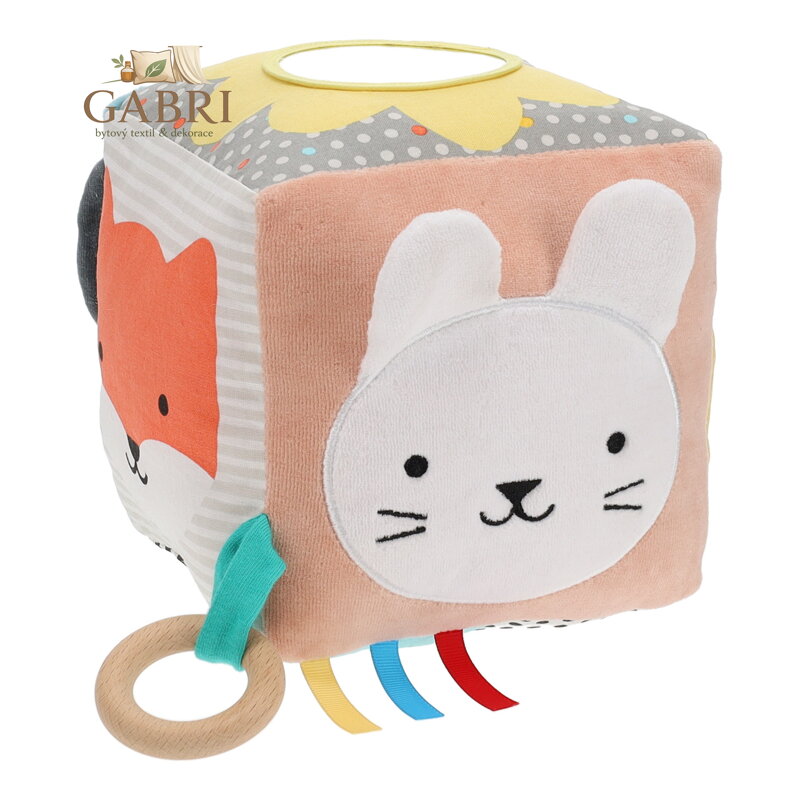 Petit Collage Textilní motorická kostka