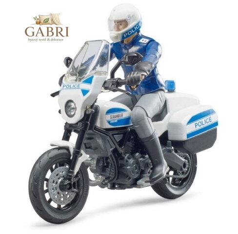 Bruder BWORLD policejní motocykl Ducati Scrambler s jezdcem