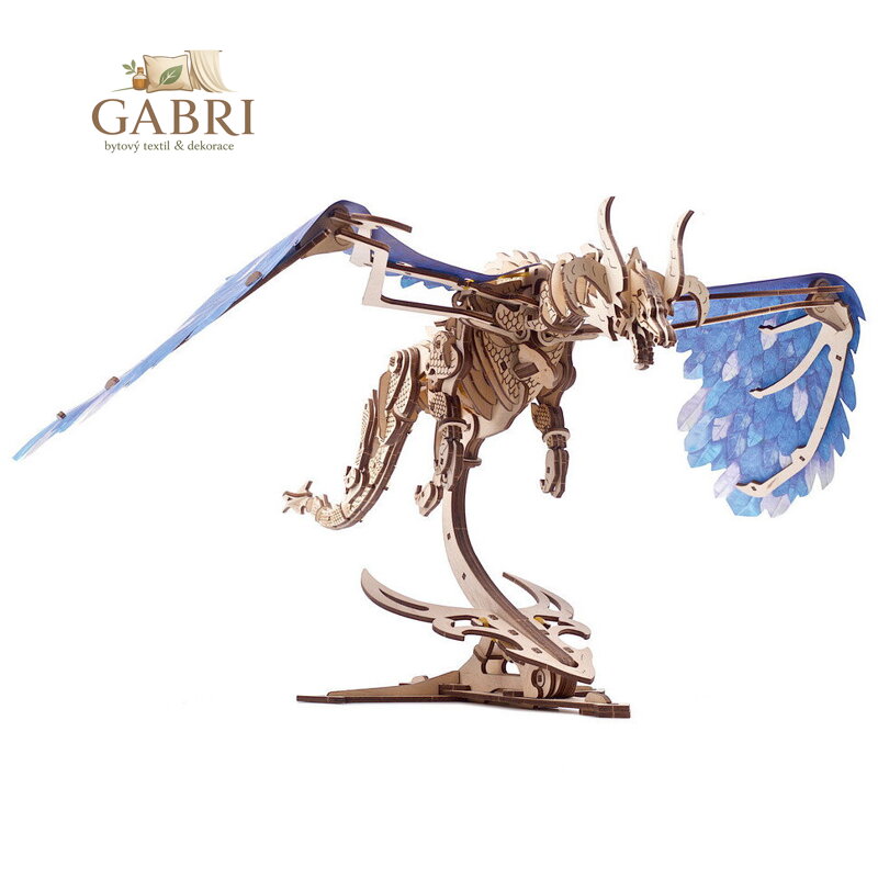 Ugears 3D dřevěné mechanické puzzle Vířící drak