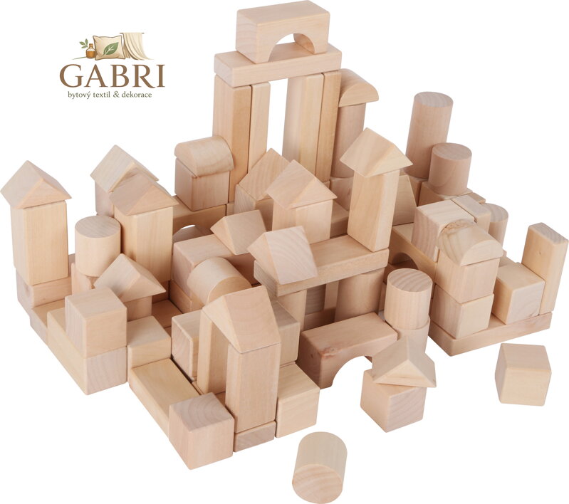 small foot Dřevěné kostky přírodní 100ks