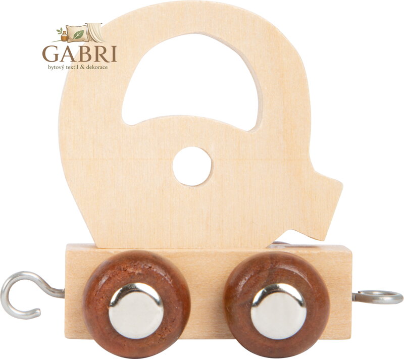 small foot Dřevěný vláček vláčkodráhy abeceda písmeno Q