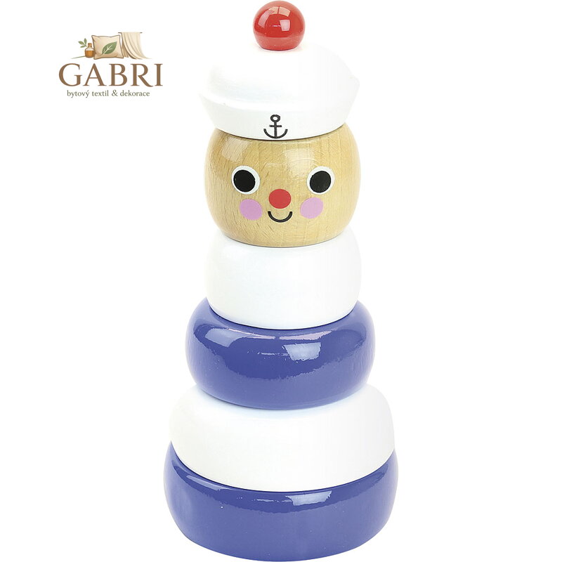 Vilac Dřevěná nasazovací věž Námořník bílo-modrý