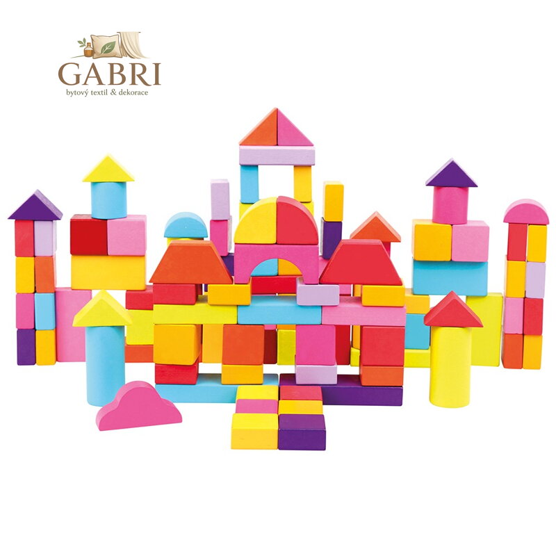 Bino Kostky v kyblíku 100 ks nové barvy