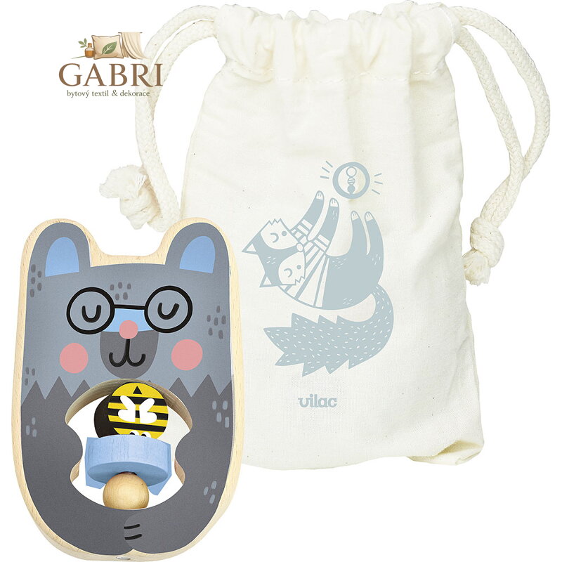 Vilac Dřevěné chrastítko Medvídek