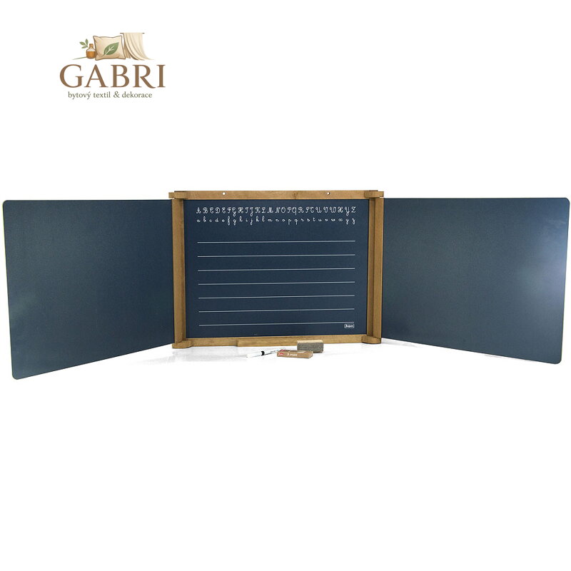 Jeujura Dřevěná trojkřídlá multifunkční tabule 156x43 cm s příslušenstvím