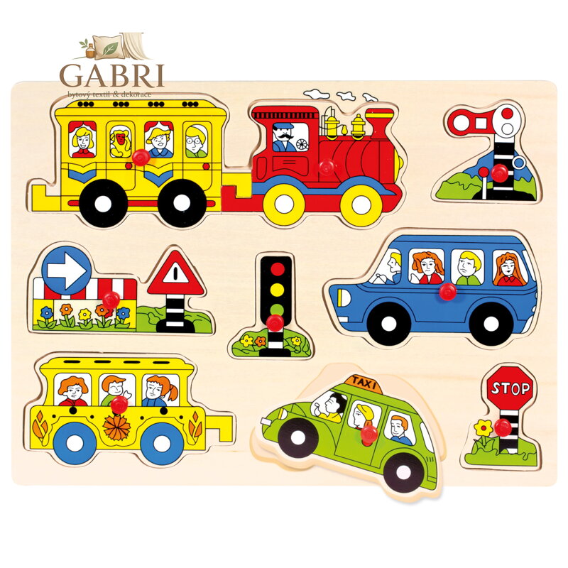 Bino Dřevěné vkládací puzzle doprava