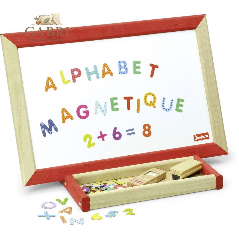 Jeujura Dřevěná multifunkční stolní tabule 44x30 cm s příslušenstvím