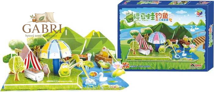 small foot Třívrstvé pěnové 3D puzzle žabí tůňka