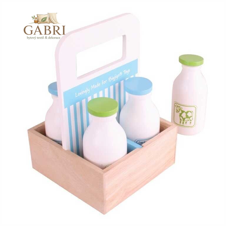 Bigjigs Toys Dřevěné mléko v přenosné krabičce