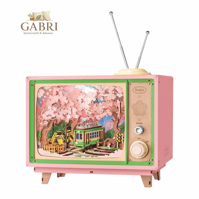 RoboTime 3D dřevěná skládačka hrací skříňky Projížďka v sakurovém lese