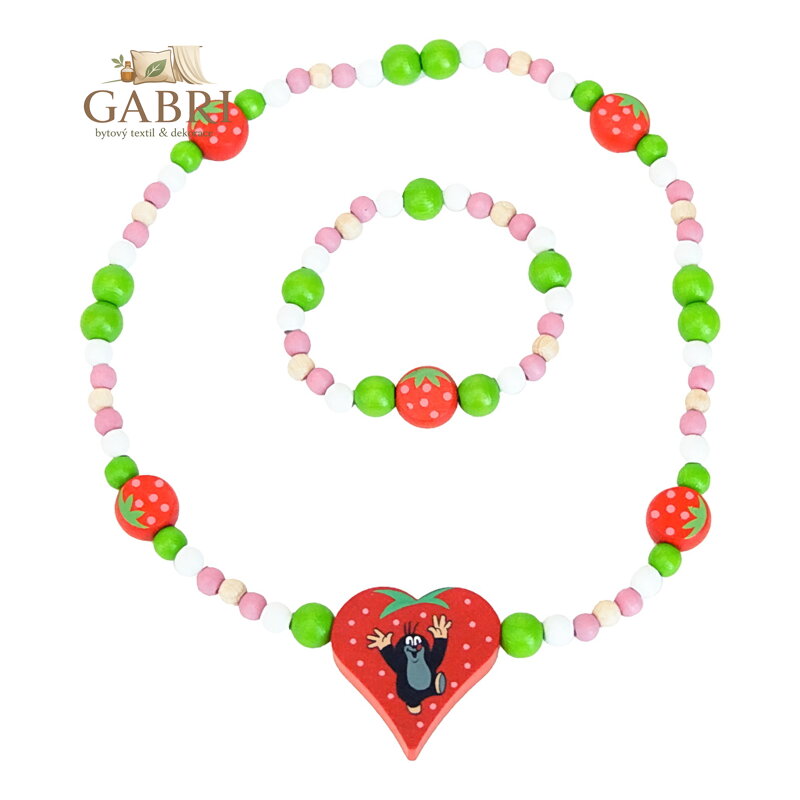 Detoa Náhrdelník a náramek Krtek a jahůdky