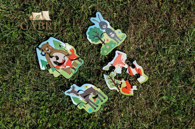 BeWooden 4 sady Puzzle 2,3,4,5 - Lišárna
