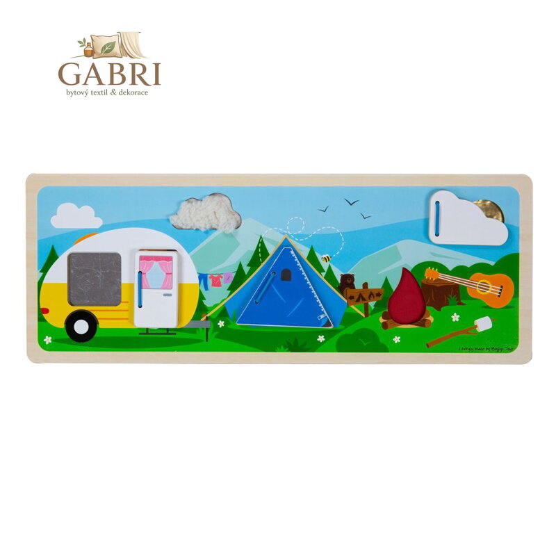Bigjigs Toys Senzorické puzzle kempování v přírodě